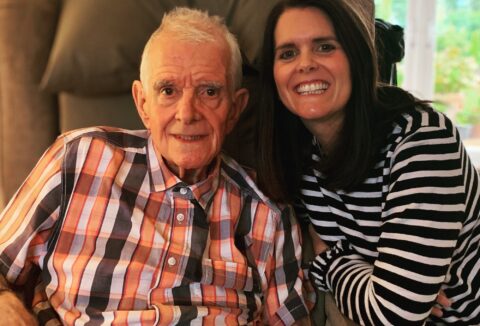 Caroline Smith with her late father Vic.
