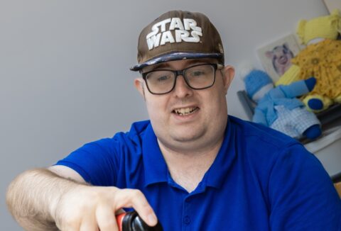 Matthew doing a science experiment