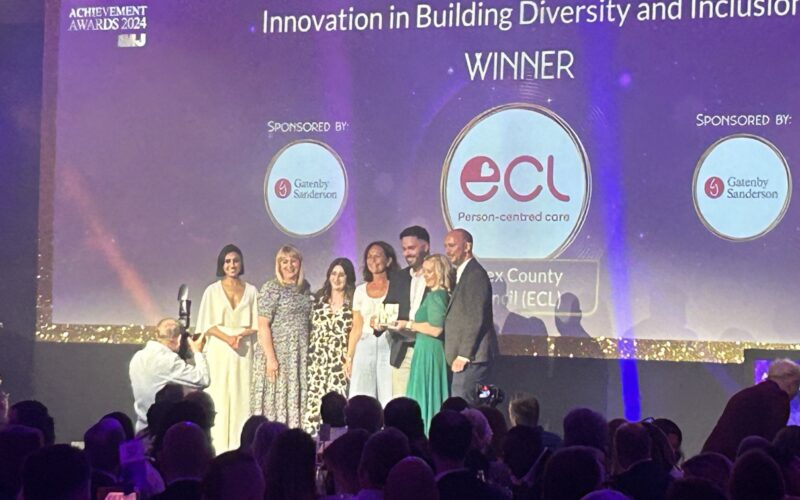 The ECL Inclusive Employment team being presented with their MJ Award.