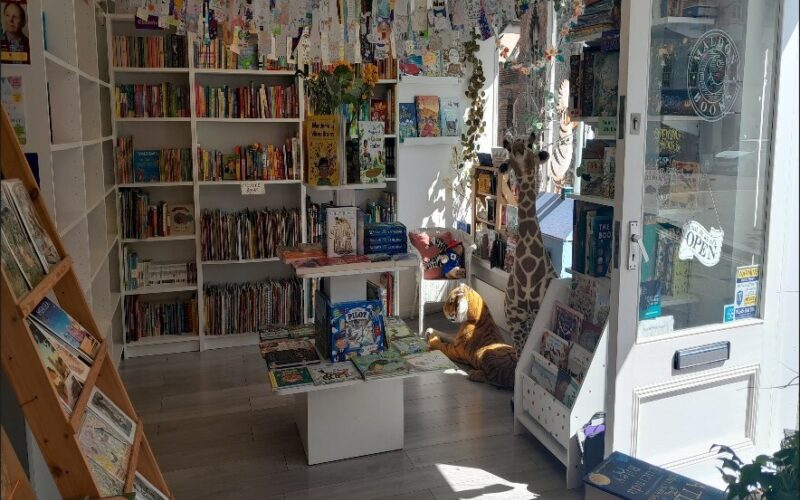 Interior of Maldon Books shop floor view from the other side of the store.
