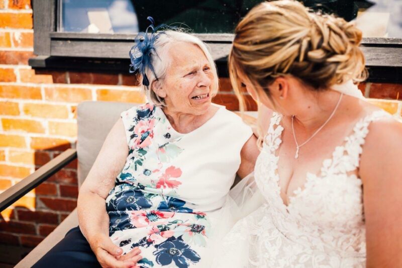 Customer, Anne with her granddaughter on her wedding day.