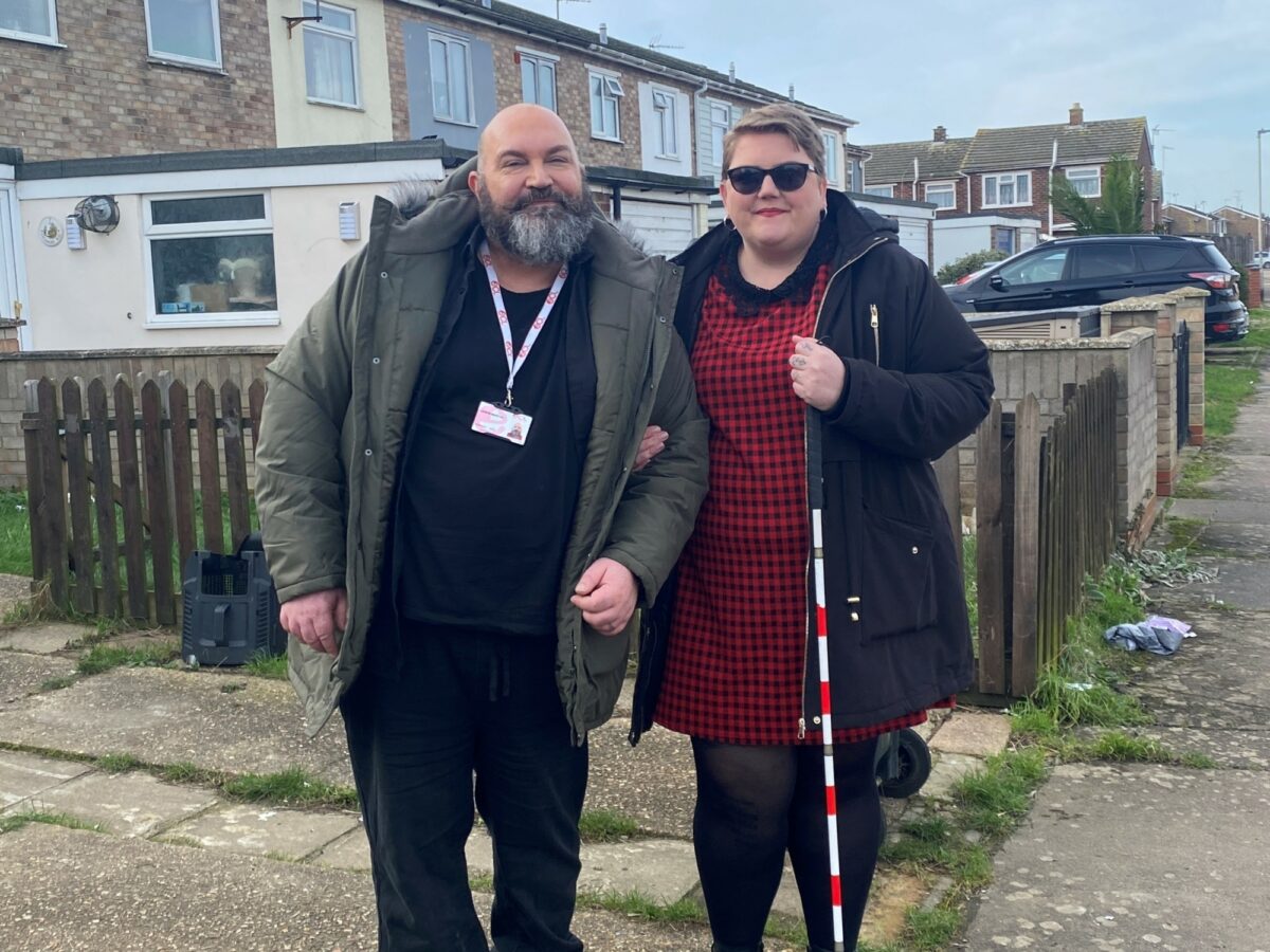 Jason Martin and Caroline Mason posed smiling
