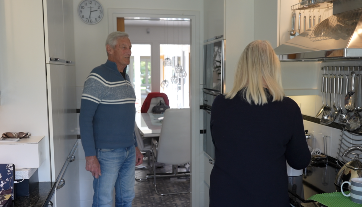 Roy at home with wife Corinne