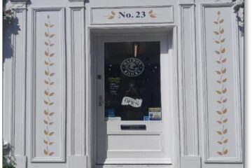 Exterior shot of Maldon Books before the sensory access audit, View of the front door from the street.