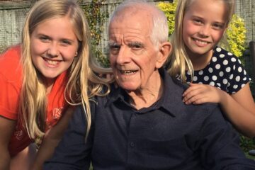 Vic Baker with his grandchildren.