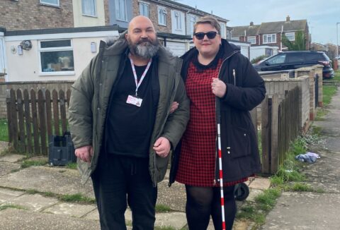 Jason Martin and Caroline Mason posed smiling