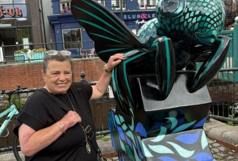 Joyce visiting the Buzz in the City art trail