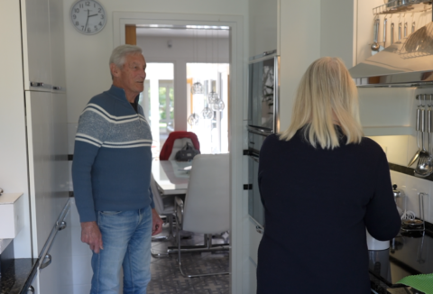 Roy at home with wife Corinne
