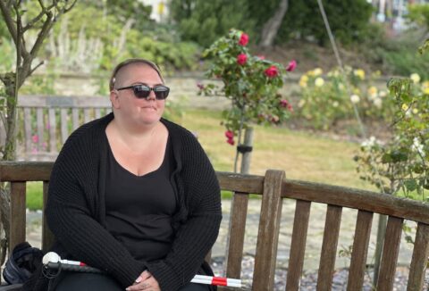 lady sitting on a bench